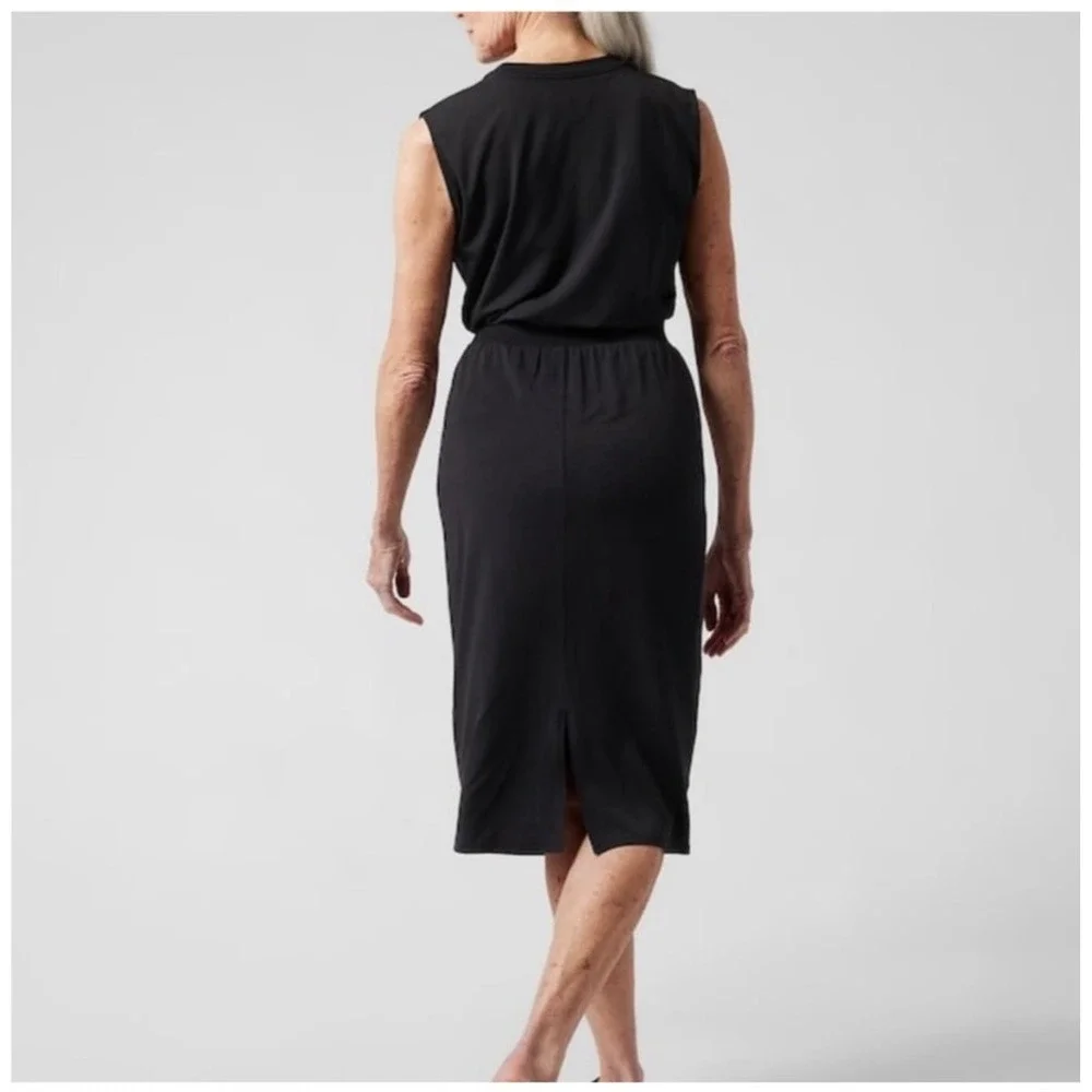 Athleta Santorini Cinch Dress‎ Black Small Pre-loved, 0007 B1 - Picture 3 of 15